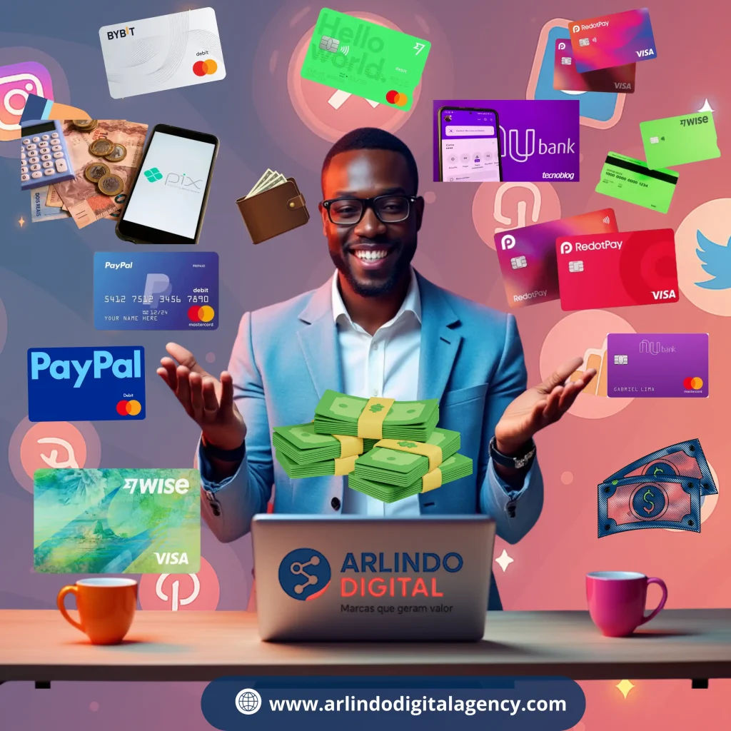 Consultor da Arlindo Digital Agency com soluções de pagamentos digitais, PayPal, Wise, cartões internacionais e marketing digital em Angola.