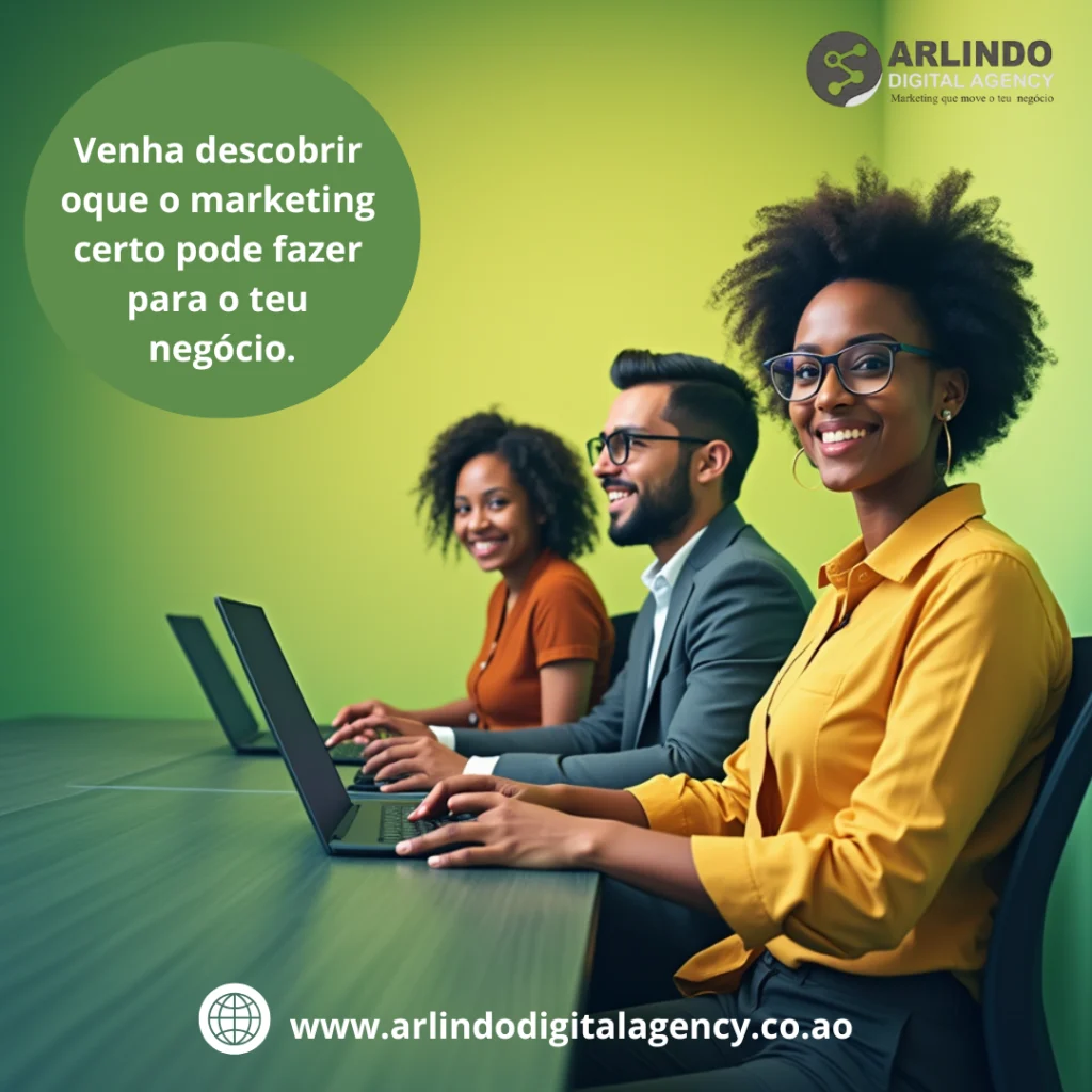 A Arlindo Digital Agency é uma agência de marketing digital em Angola especializada em branding, gestão de redes sociais, publicidade digital, desenvolvimento de websites, SEO e soluções estratégicas para empresas que procuram crescer em Angola e nos Países de Língua Portuguesa.